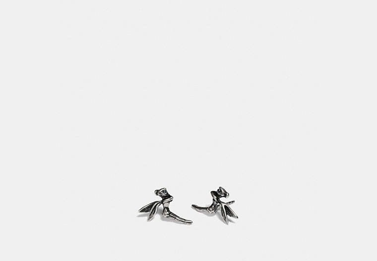 COACH®,DISNEY X COACH TINKER BELL EARRINGS,Plated Brass,Silver,Front View image number 0