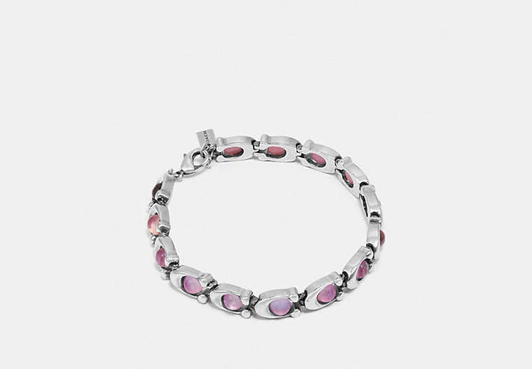 COACH®,SIGNATURE STONE BRACELET,Metal,Silver/Multi,Front View image number 0