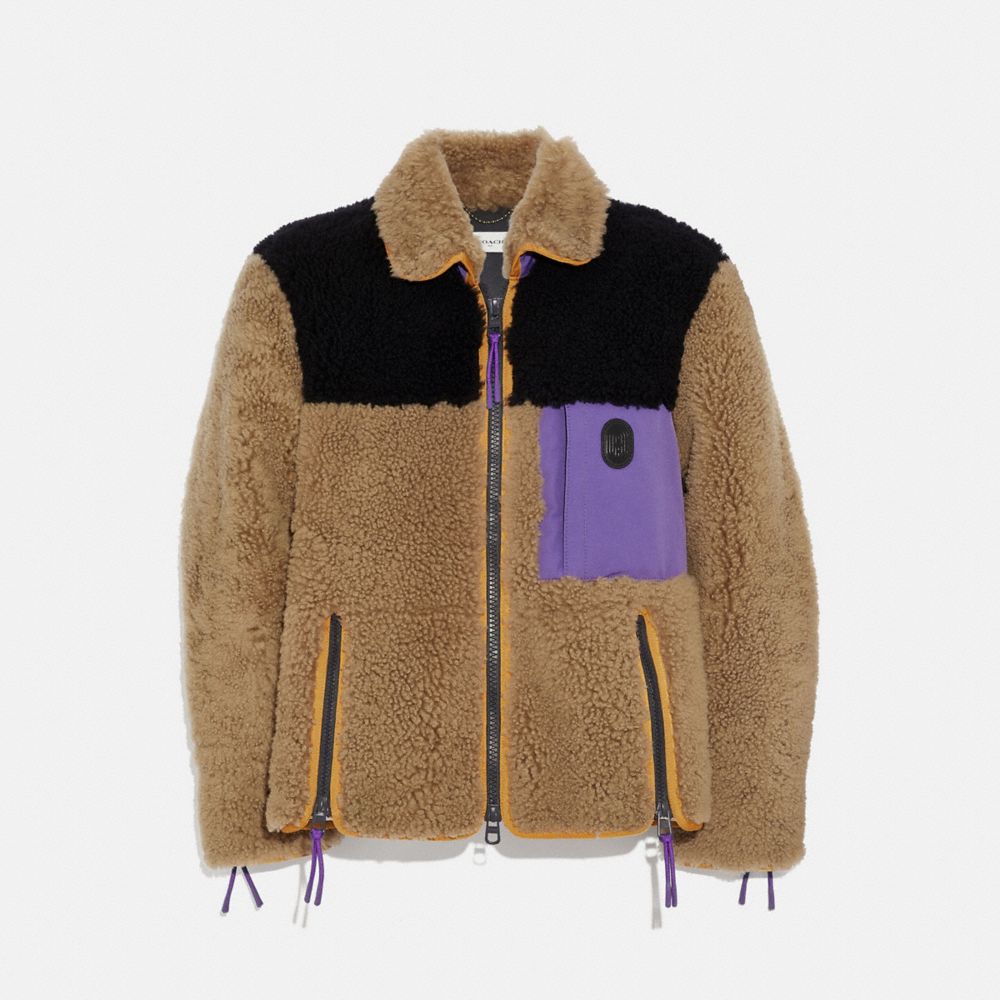 Colorblock Shearling Jacket