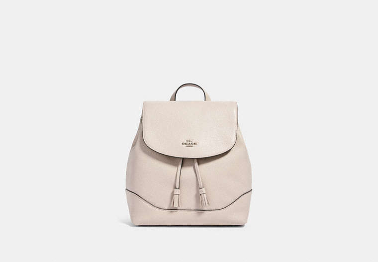 COACH®,ELLE BACKPACK,Leather,Large,Silver/Grey Birch,Front View
