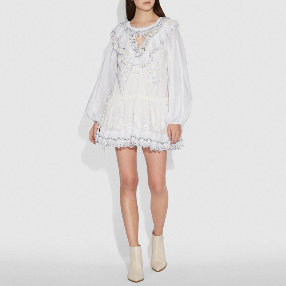 Romantic Mini Dress With Stud Embellishments