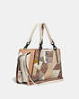 COACH®,DREAMER WITH SIGNATURE PATCHWORK,Leather,Medium,Pewter/Tan Beechwood Multi,Angle View
