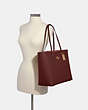 COACH®,TOWN TOTE,Pebbled Leather,Large,Gold/Wine,Alternate View