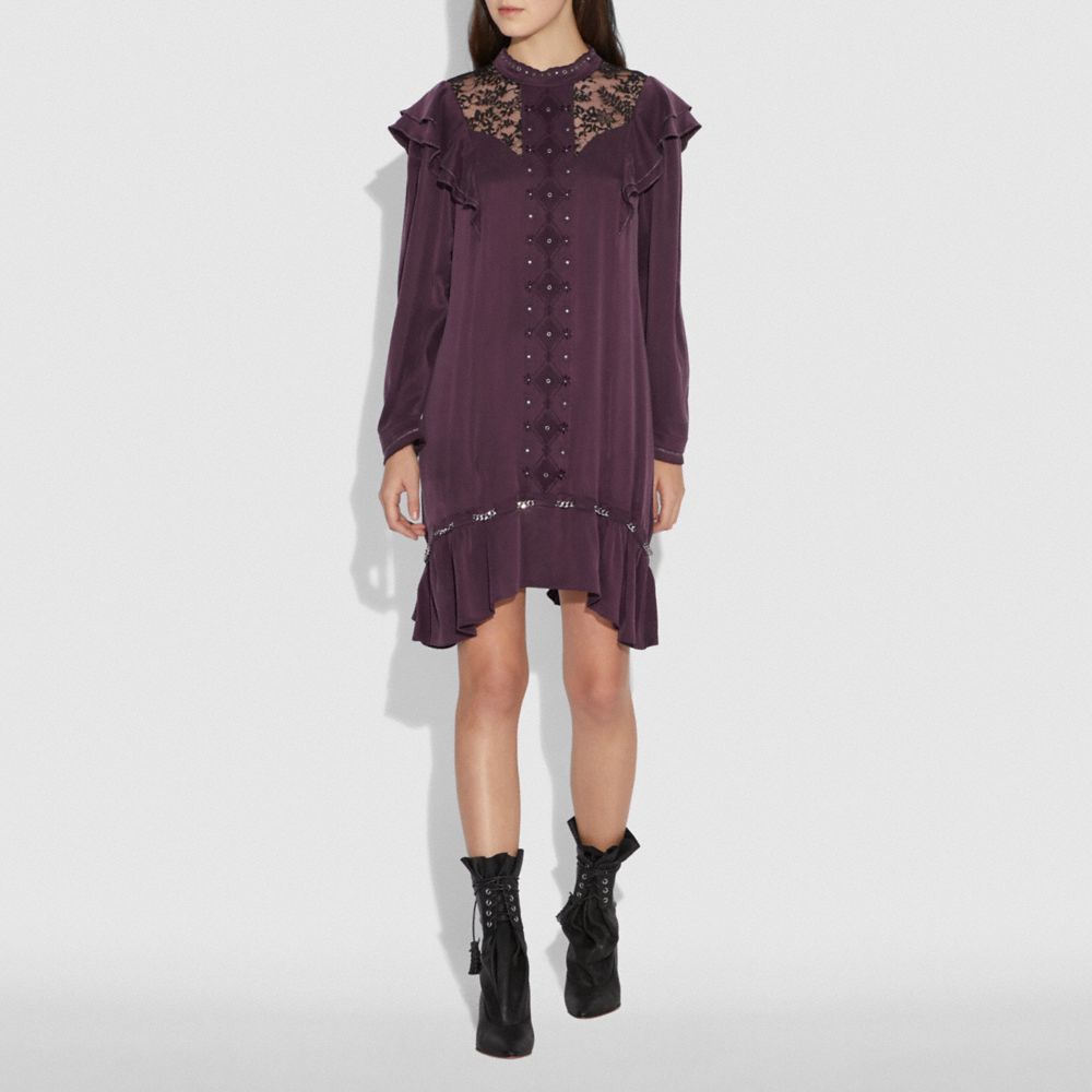 Long Sleeve Dress With Ruffle Trim