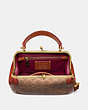 COACH®,FRAME BAG 23 IN SIGNATURE CANVAS,Coated Canvas,Small,Brass/Tan/Rust,Inside View,Top View