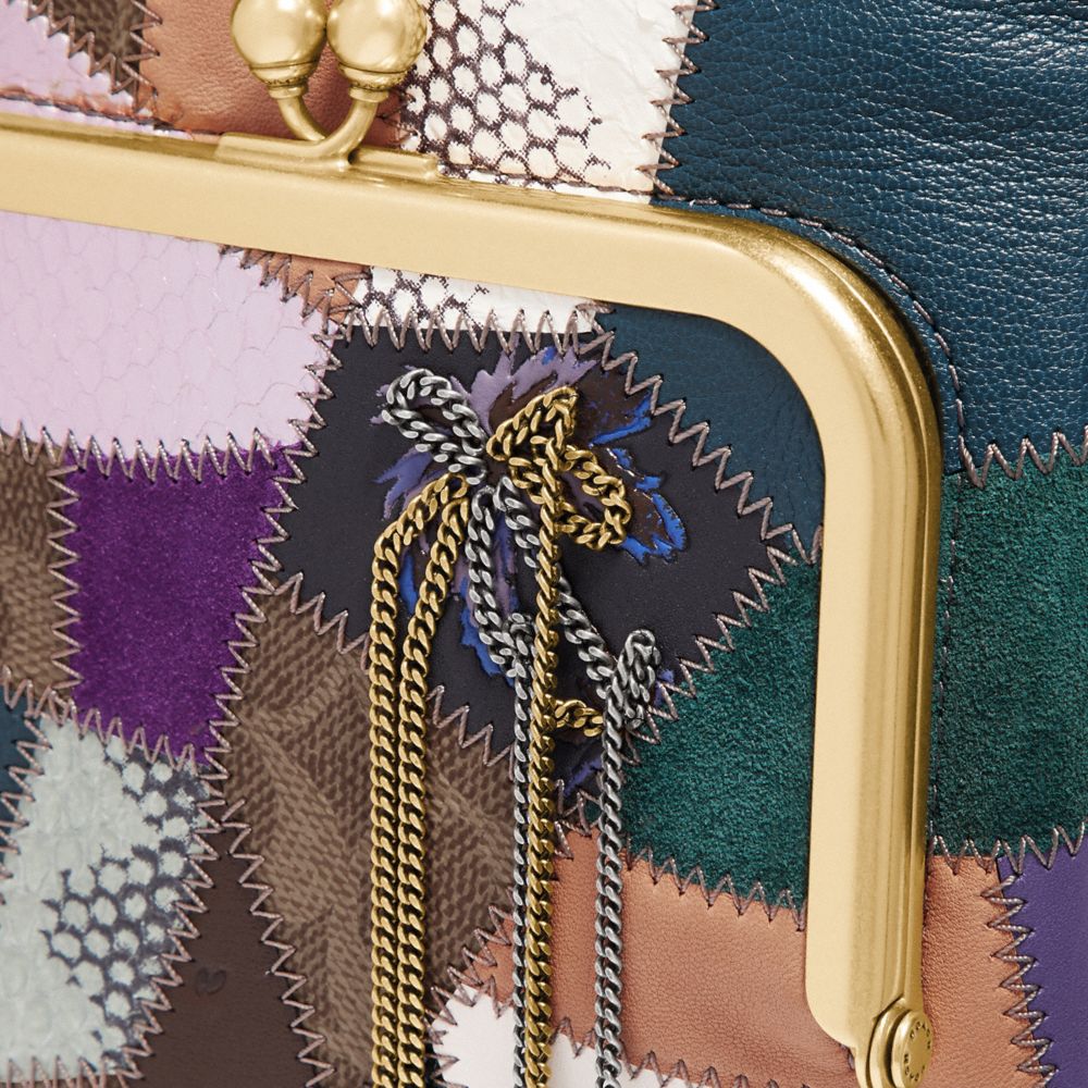 COACH®,Double Frame Crossbody With Signature Patchwork,,Closer View