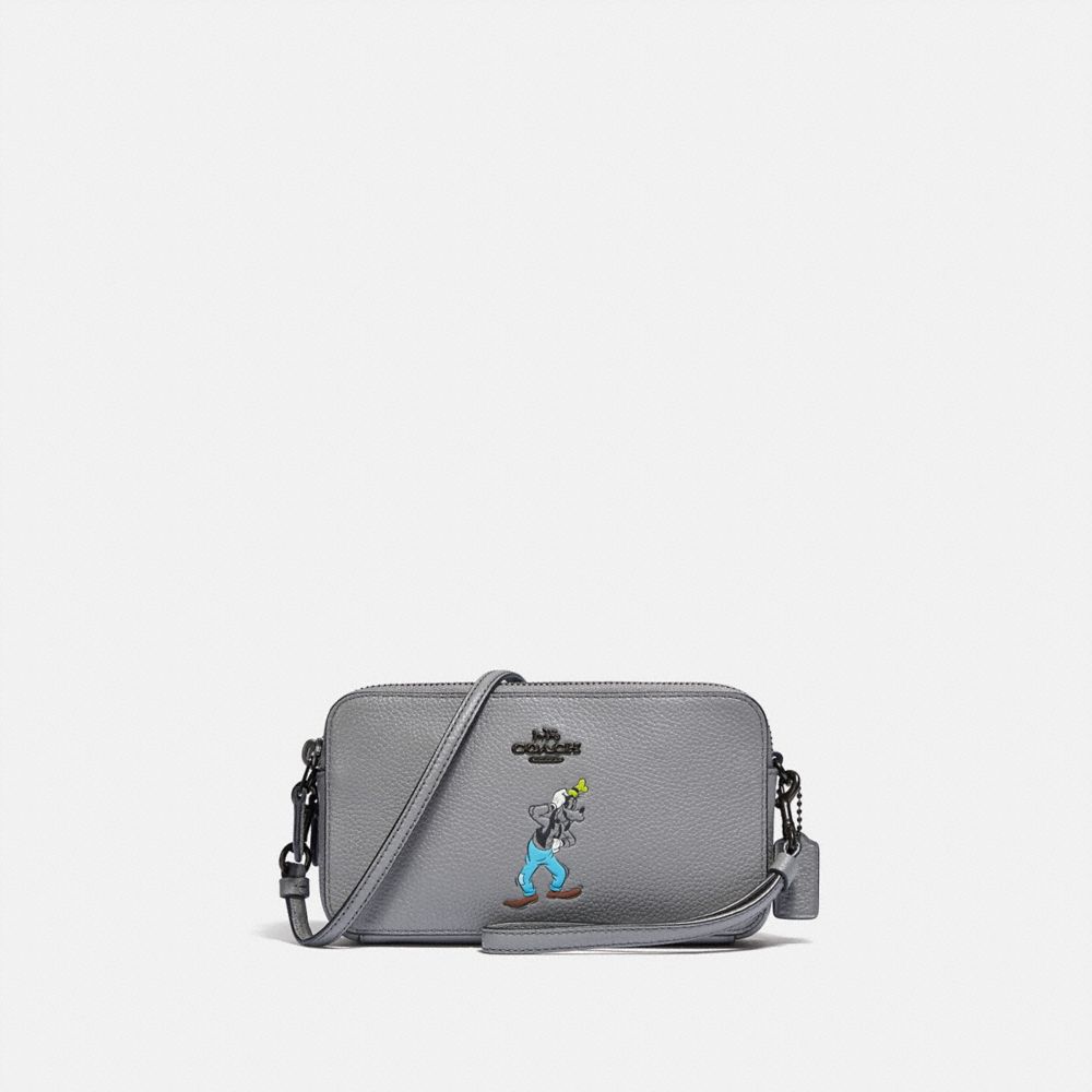 Mickey Double Zip Crossbody in Black