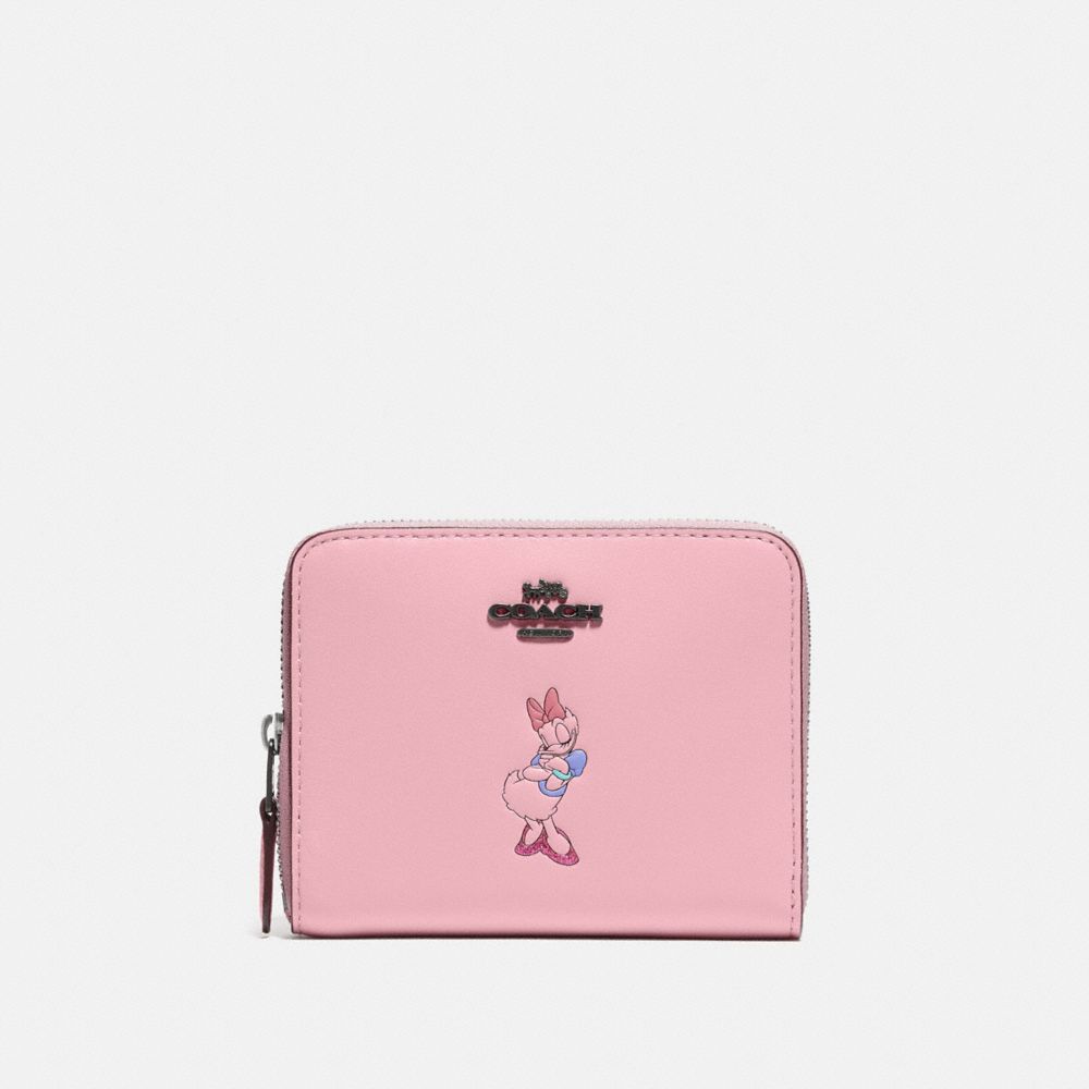 Disney X Coach Small Zip Around Wallet With Daisy Duck Motif