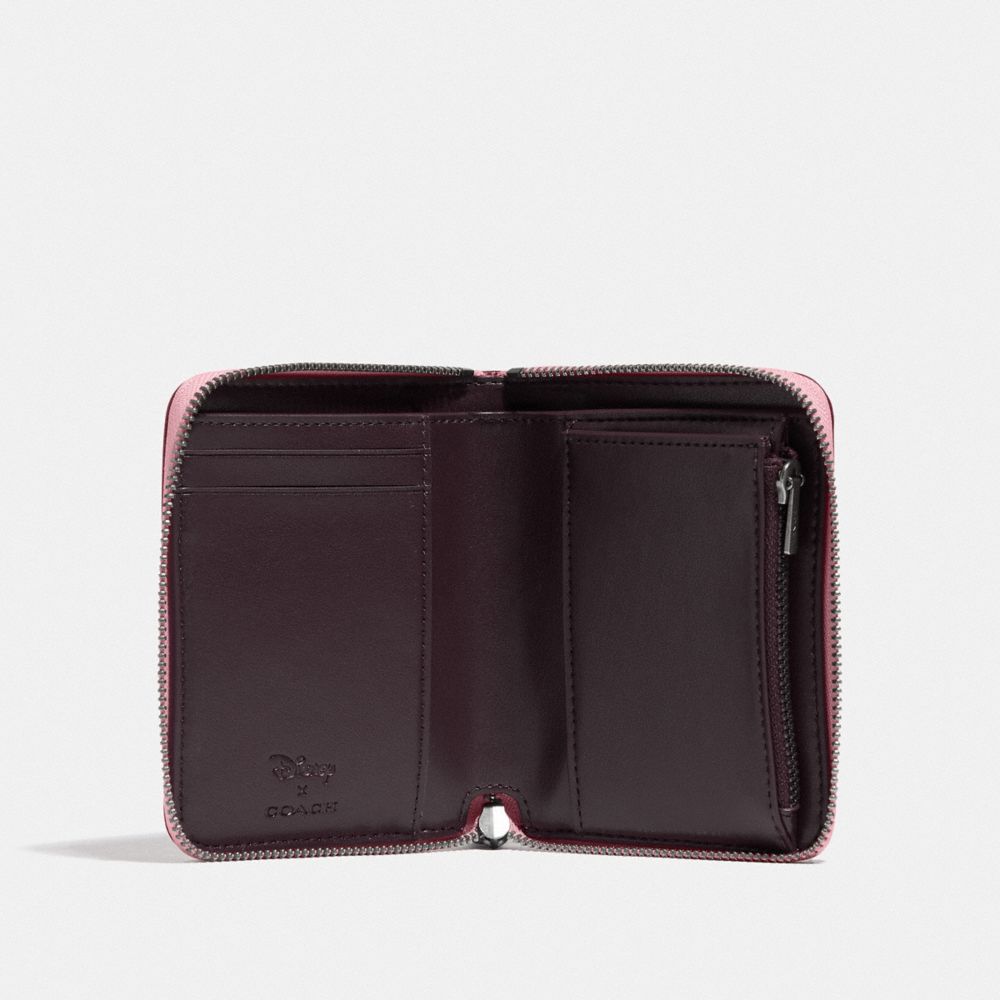 COACH®,Disney X Coach Small Zip Around Wallet With Daisy Duck Motif,,Inside View,Top View