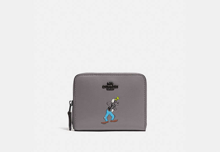 Disney X Coach Small Zip Around Wallet With Goofy Motif
