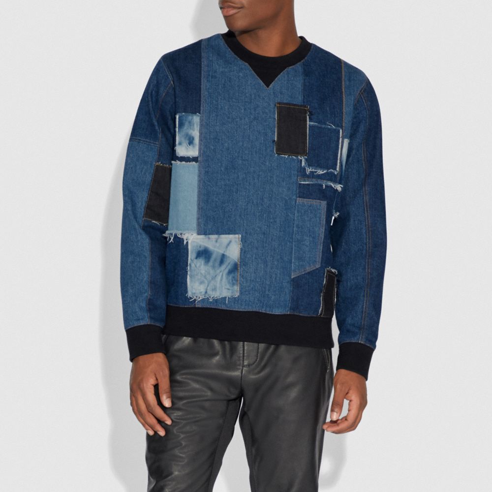 Denim Patchwork Sweatshirt