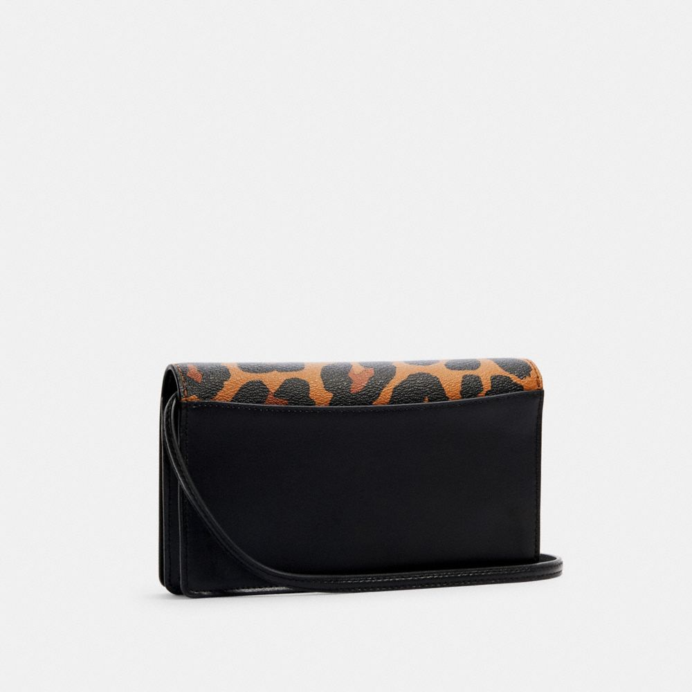 Anna Foldover Crossbody Clutch With Leopard Print