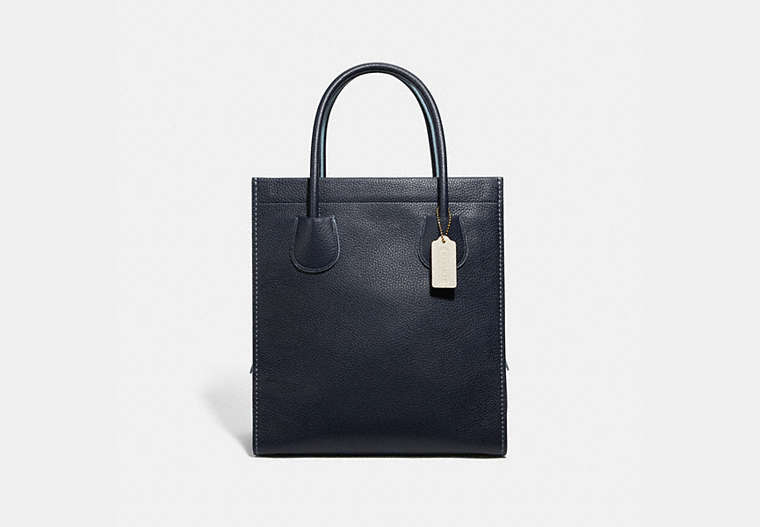 COACH®,CASHIN CARRY TOTE 29,Leather,Large,Brass/Midnight Navy,Front View