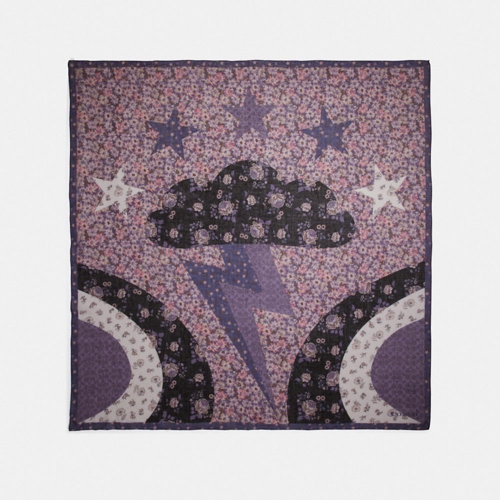 Glam Rock Patchwork Oversized Square Scarf