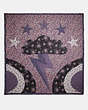 COACH®,GLAM ROCK PATCHWORK OVERSIZED SQUARE SCARF,Cotton Blend,Dusty Lavender,Front View