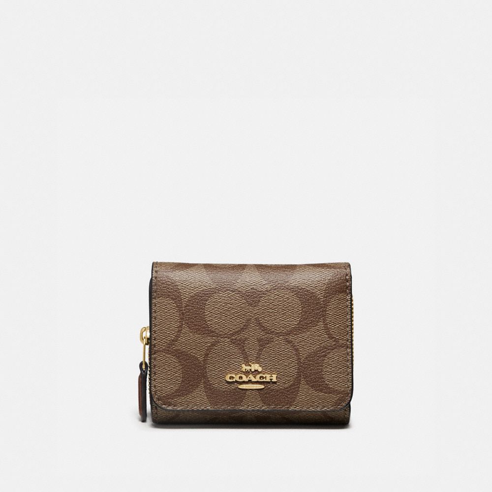 COACH® Outlet | Small Trifold Wallet In Signature Canvas