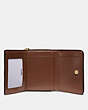 COACH®,SMALL TRIFOLD WALLET IN SIGNATURE CANVAS,pvc,Gold/Khaki Saddle 2,Inside View,Top View