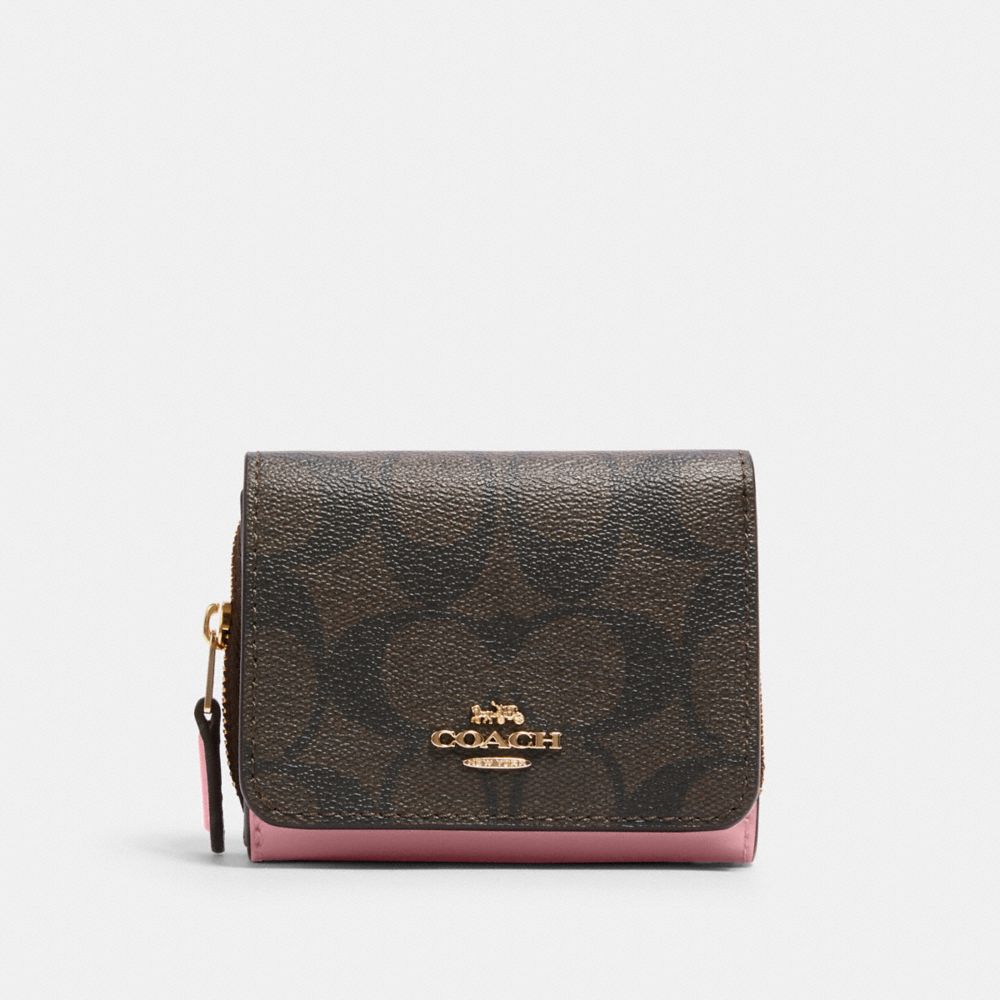 COACH® Outlet | Small Trifold Wallet In Signature Canvas