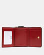 COACH®,SMALL TRIFOLD WALLET IN SIGNATURE CANVAS,pvc,Gold/Brown 1941 Red,Inside View,Top View