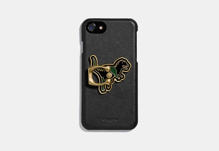 COACH®,REXY PHONE GRIP,Metal,Gold/Multi,Front View
