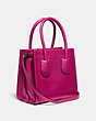 COACH®,CASHIN CARRY TOTE 22,Leather,Medium,Pewter/Cerise,Angle View