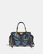 COACH®,DREAMER 21 WITH WHIPSTITCH BUTTERFLY,Leather,Small,Brass/Black Multi,Front View