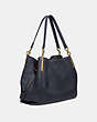 COACH®,DALTON 31,Pebbled Leather,Large,Gold/Midnight Navy,Angle View