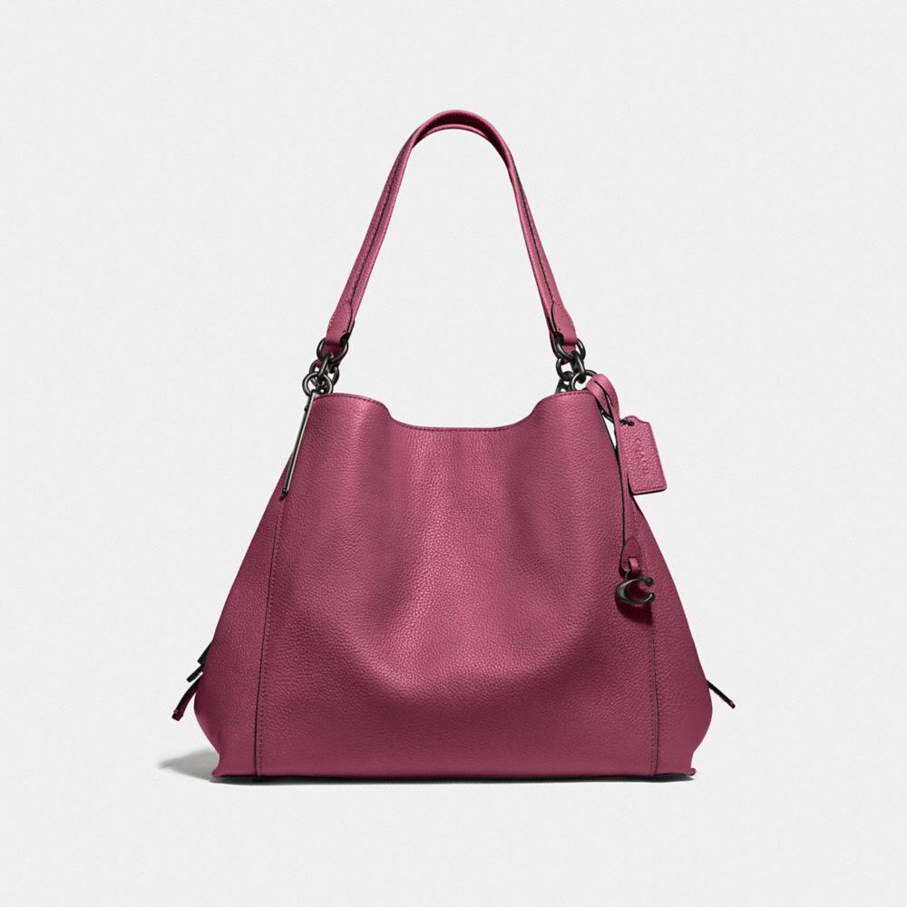 COACH®,DALTON BAG 31,Pebbled Leather,Large,Pewter/Dusty Pink,Front View image number 0