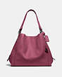 COACH®,DALTON 31,Pebbled Leather,Large,Pewter/Dusty Pink,Front View