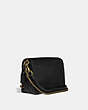 COACH®,DREAMER SHOULDER BAG,Leather,Medium,Brass/Black,Angle View