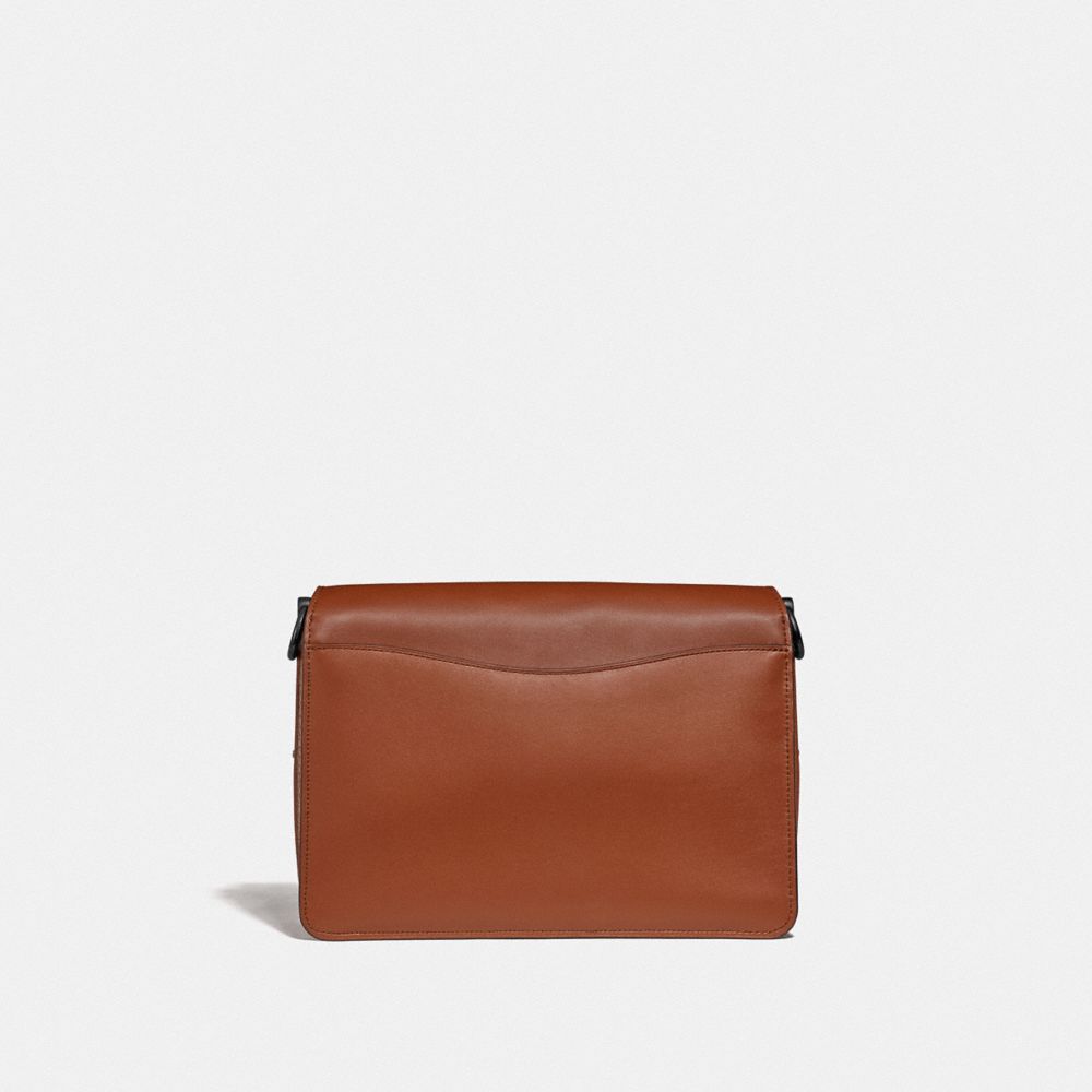 COACH®,DREAMER SHOULDER BAG,Leather,Medium,Pewter/1941 Saddle,Back View