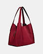 COACH®,HADLEY HOBO,Pebbled Leather,X-Large,Gold/Deep Red,Angle View