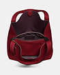 COACH®,HADLEY HOBO,Pebbled Leather,X-Large,Gold/Deep Red,Inside View,Top View