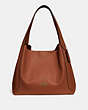 COACH®,HADLEY HOBO,Pebbled Leather,X-Large,Gold/1941 Saddle,Front View
