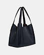 COACH®,HADLEY HOBO,Pebbled Leather,X-Large,Gunmetal/Midnight Navy,Angle View