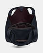 COACH®,HADLEY HOBO,Pebbled Leather,X-Large,Gunmetal/Midnight Navy,Inside View,Top View