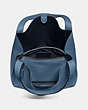 COACH®,HADLEY HOBO,Pebbled Leather,X-Large,Gunmetal/Stone Blue,Inside View,Top View