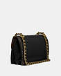 COACH®,TROUPE CROSSBODY,Leather,Medium,Brass/Black,Angle View