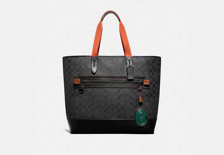 Academy Tote In Signature Canvas With Coach Patch
