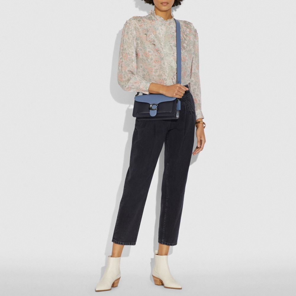 Tabby Shoulder Bag 26 In Colorblock With Snakeskin Detail