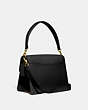 COACH®,TABBY SHOULDER BAG,Leather,Medium,Brass/Black,Angle View