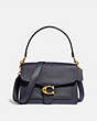 COACH®,TABBY SHOULDER BAG,Leather,Medium,Brass/Midnight Navy,Front View