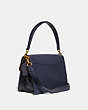 COACH®,TABBY SHOULDER BAG,Leather,Medium,Brass/Midnight Navy,Angle View