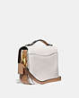 COACH®,CASSIE CROSSBODY IN COLORBLOCK WITH SNAKESKIN DETAIL,Leather,Small,Brass/Chalk Multi,Angle View