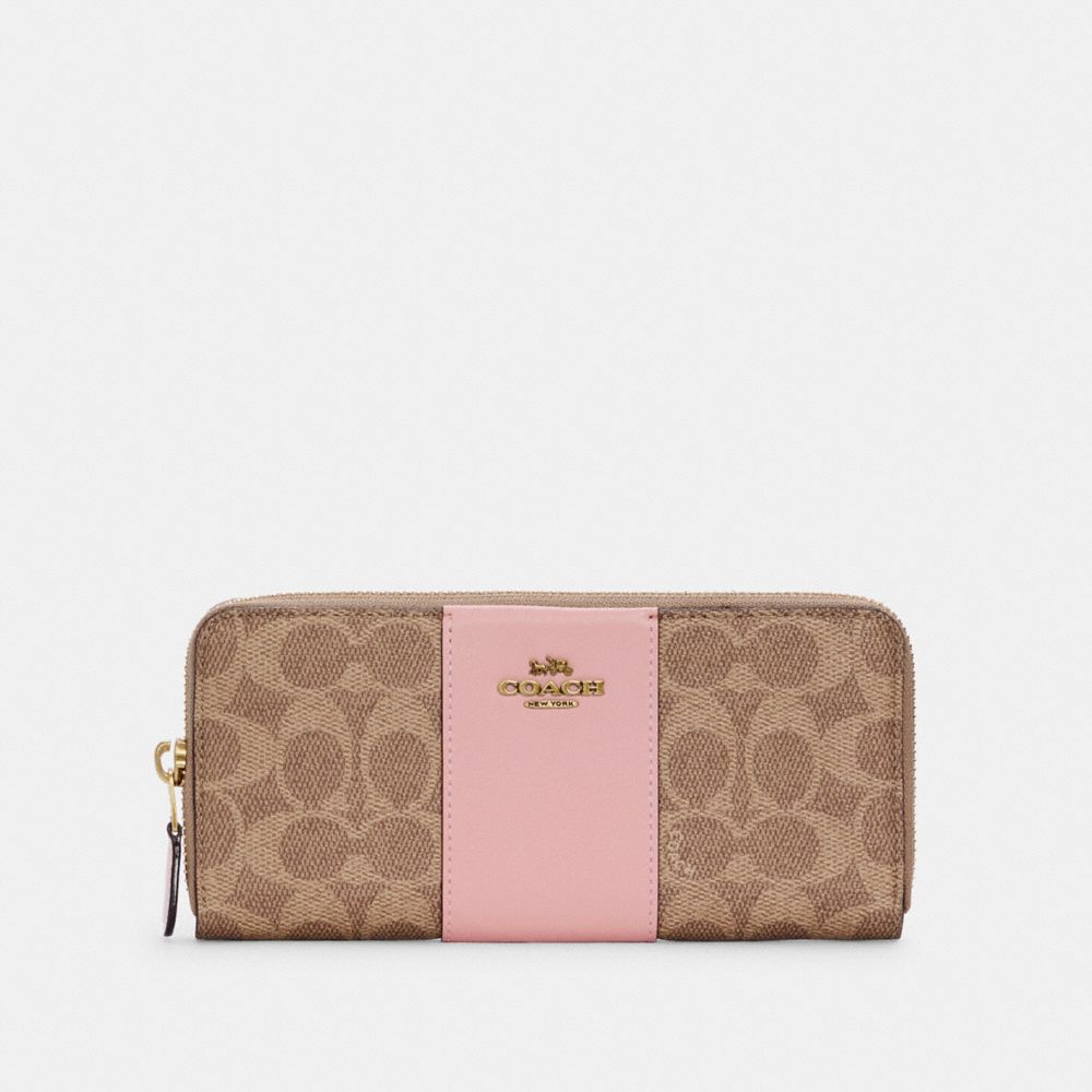 COACH® | Slim Accordion Zip Wallet In Colorblock Signature Canvas