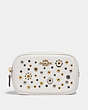 COACH®,BELT BAG WITH SCATTERED RIVETS,Leather,Mini,Brass/Chalk Multi,Front View