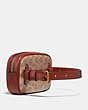 COACH®,BELT BAG IN COLORBLOCK SIGNATURE CANVAS,Coated Canvas,Brass/Tan/Rust,Angle View