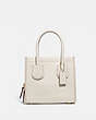 COACH®,CASHIN CARRY TOTE 22,Leather,Medium,Brass/Chalk,Front View