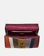 COACH®,PARKER TOP HANDLE 32 WITH PATCHWORK STRIPES,Leather,Large,Oxblood Multi/Pewter,Inside View,Top View