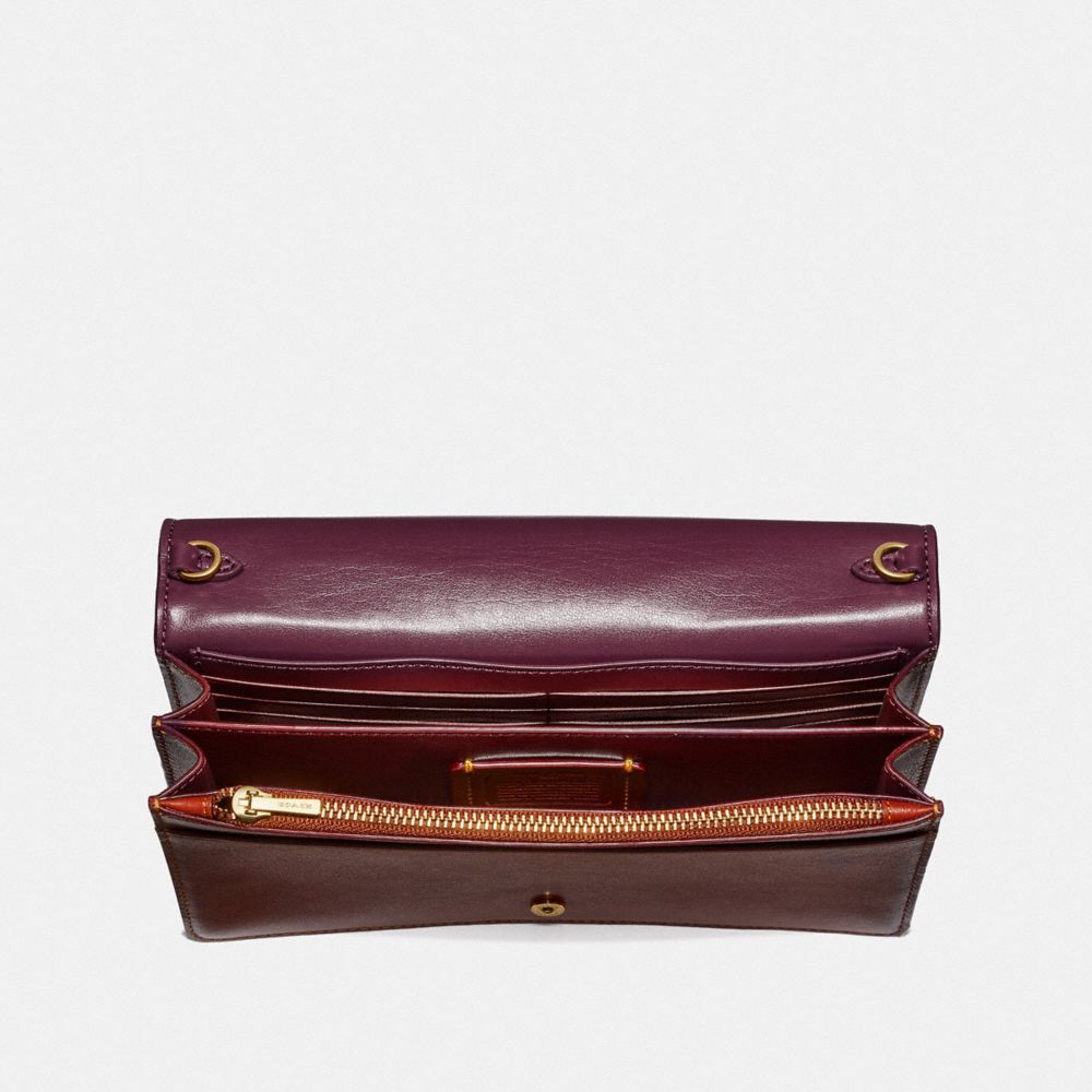 Callie Foldover Chain Clutch In Signature Canvas With Rexy By Guang Yu